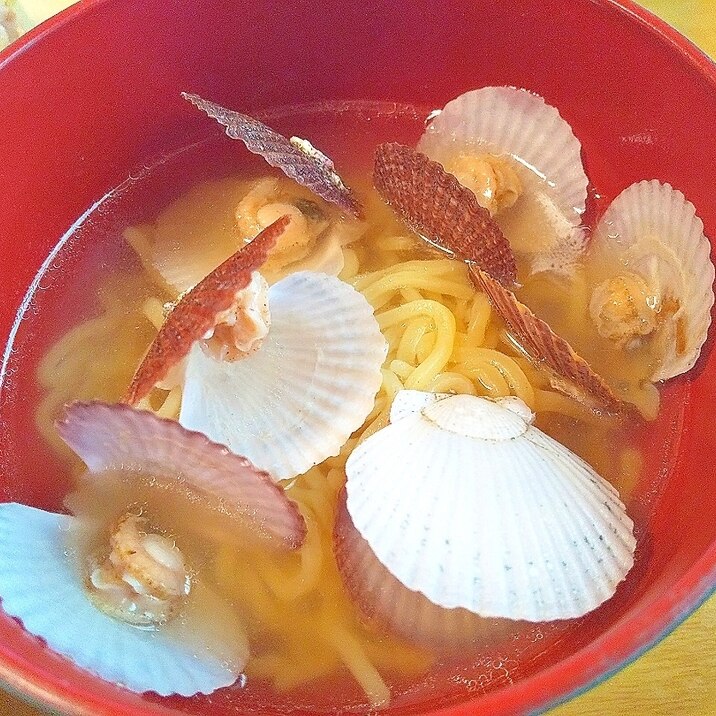 ホタテの稚貝で♪塩ラーメン